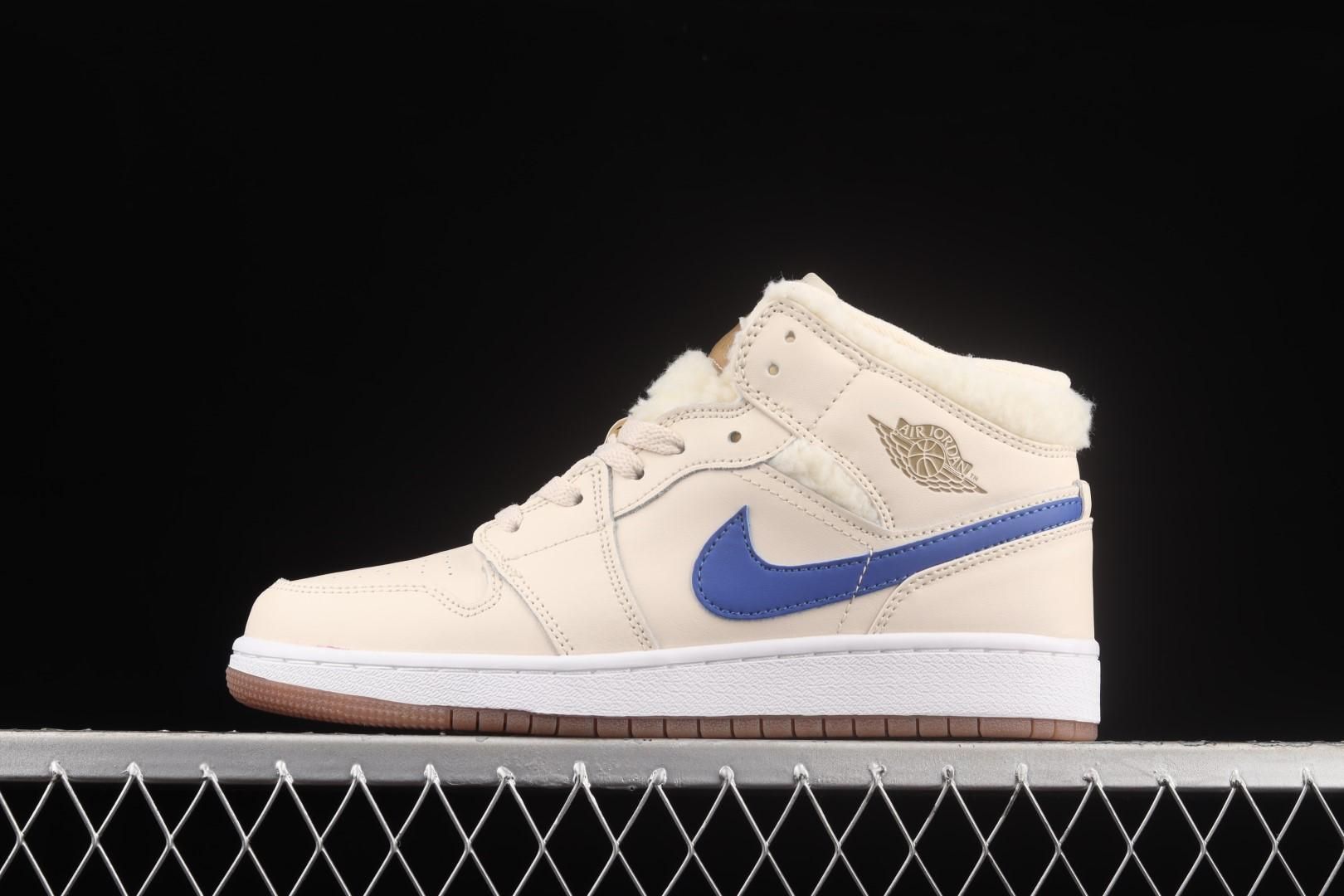 Air Jordan 1 AJ1 Mid - Fleece Pearl White