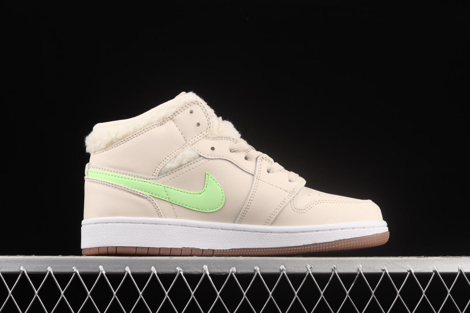 Air Jordan 1 AJ1 Mid - Fleece Pearl White