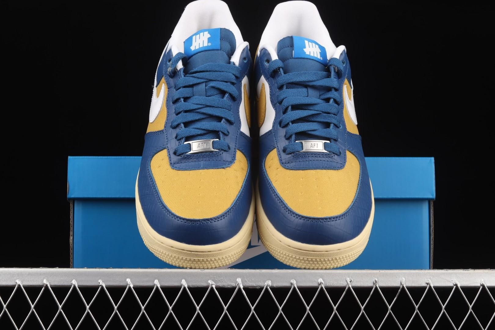 UNDEFEATED x NikeMen's Air Force 1 AF1 - Blue Yellow Croc