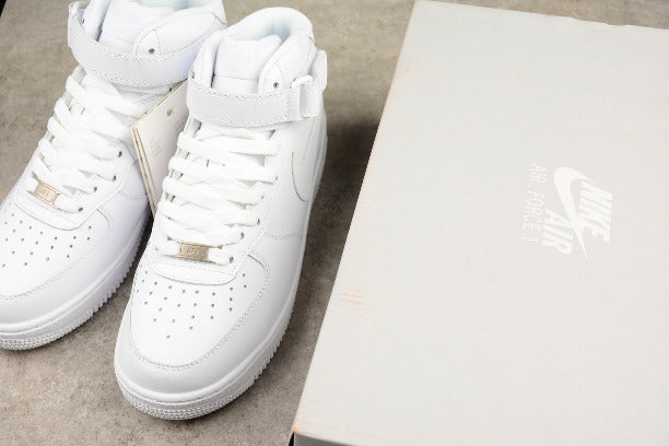 NikeMen's Air Force 1 AF1 Mid Basketball Shoe - White