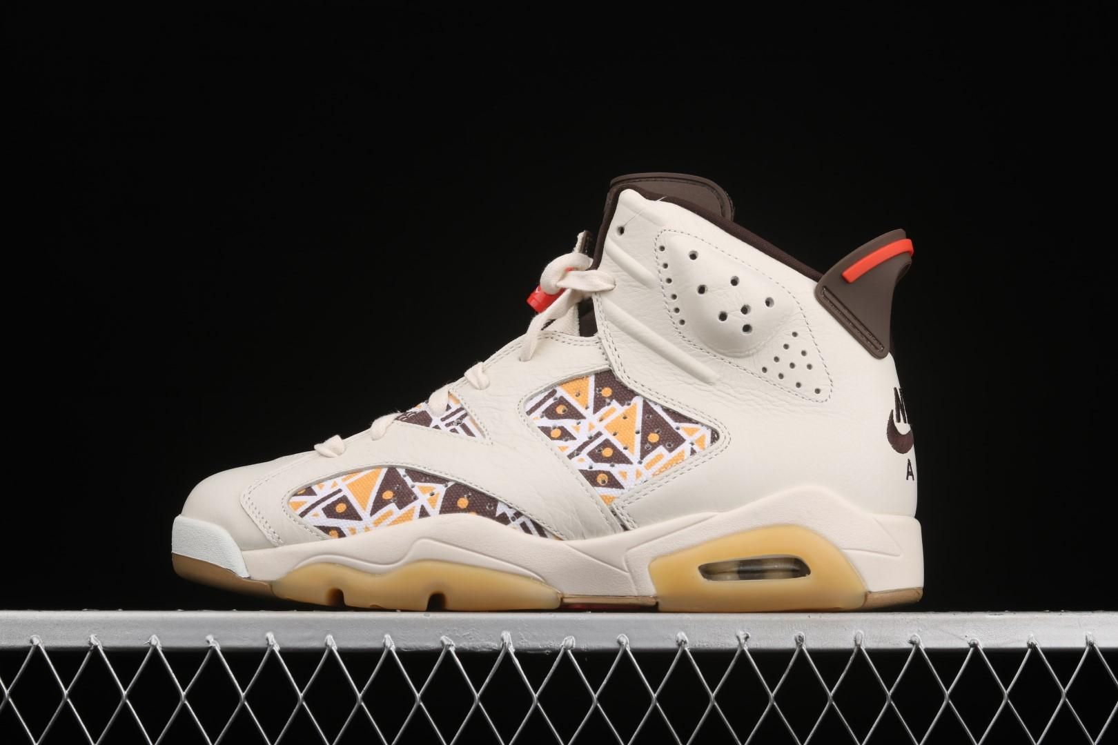 Air Jordan 6 AJ6 Retro Quai 54 - Sail Brown