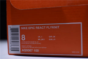 NikeUnisex Epic React Flyknit Running Shoes - Fusion White