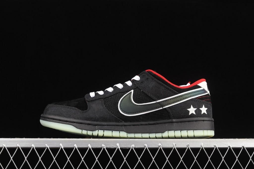 Lpl x NikeMen's Dunk Low - Black White Bright Crimson