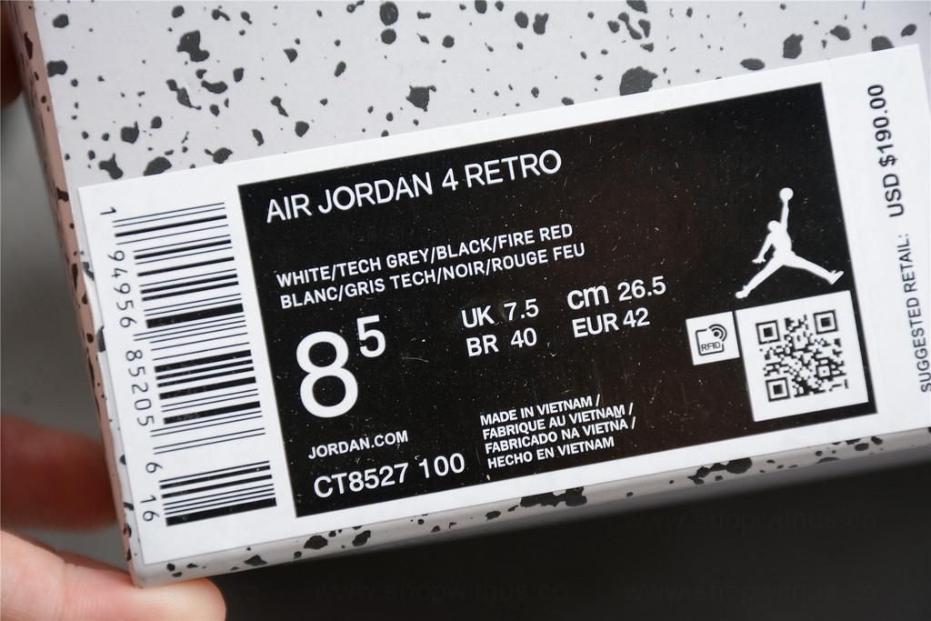 Air Jordan 4 AJ4 Retro - White Oreo