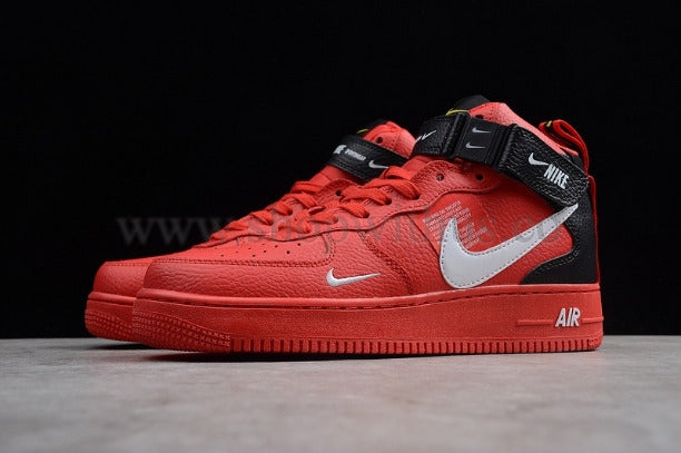 NikeAir Force 1 AF1 Mid Utility University Red