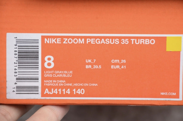 NikeUnisex Zoom Pegasus 35 Turbo - Light Gray/Blue