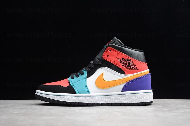 Air Jordan 1 AJ1 Mid - Bred/MultiColor