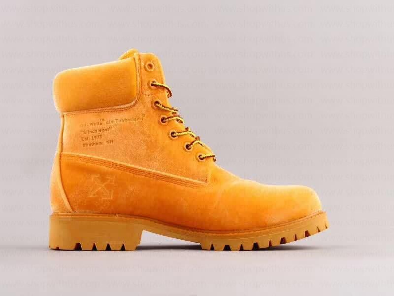 Off White xTimberland Velvet Boots - Orange