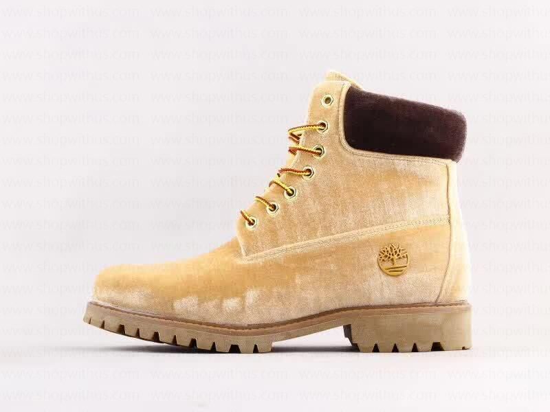 Off White xTimberland Velvet Boots - Camel