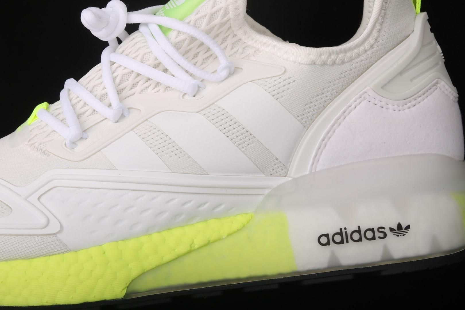 adidasMens ZX 2K Boost - Cloud White/Solar Yellow