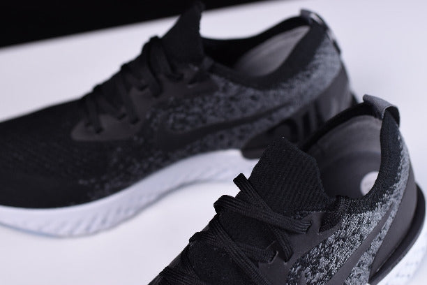 NikeUnisex Epic React Flyknit Running Shoes - Black/Black/Dark Grey/Pure Platinum