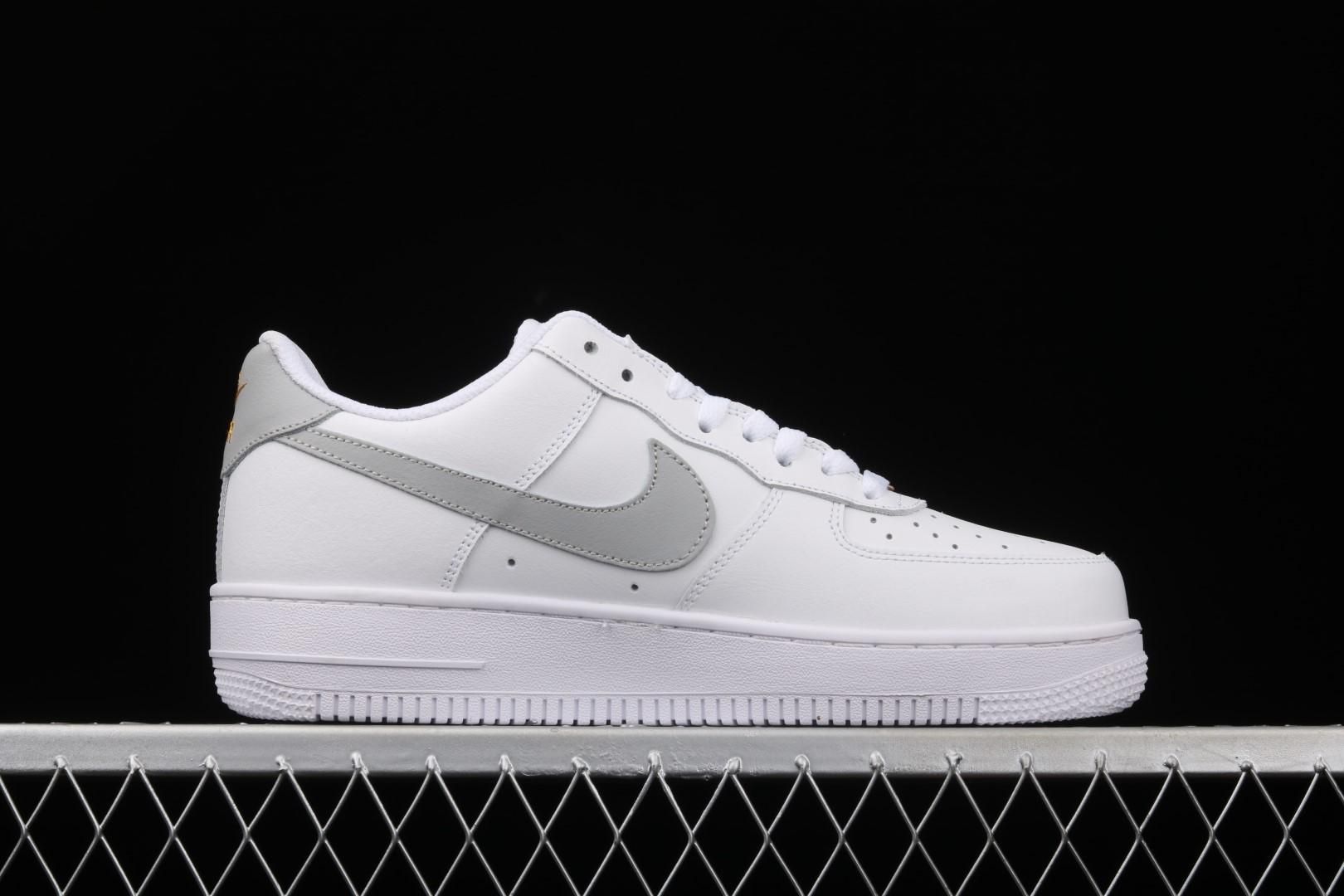 NikeAir AF1 Force 1 Low - White/Grey/Gold