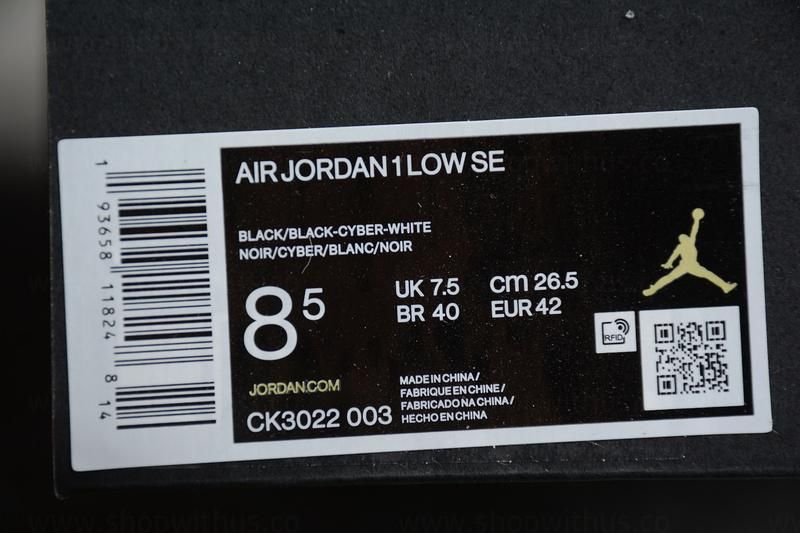 Air Jordan 1 AJ1 Low - Black Cyber