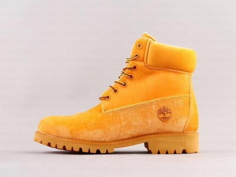 Off White xTimberland Velvet Boots - Orange