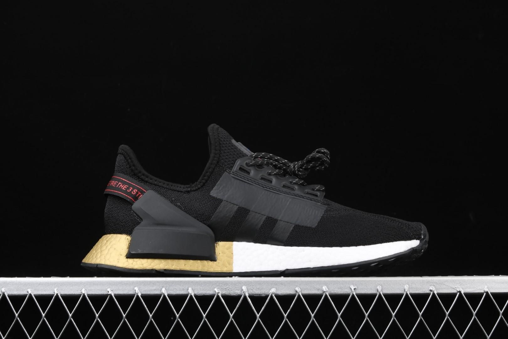 adidasMens NMD V2 - Core Black/Gold Metallic