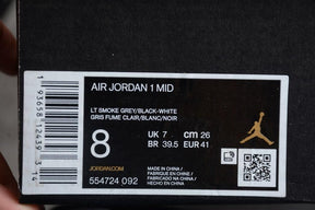 WMNS Air Jordan 1 Mid AJ1 -  Light Smoke Grey