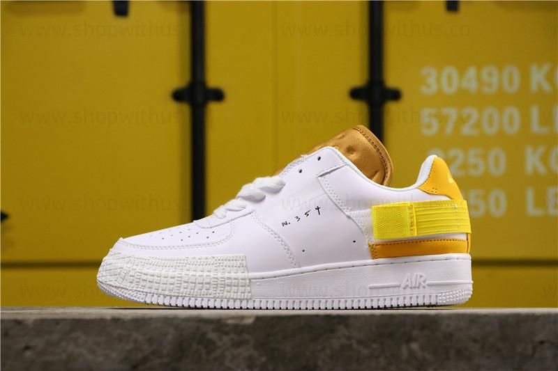 NikeAir Force 1 AF1 Low Type - White/Gold