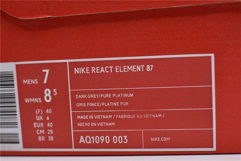 NikeReact Element 87 - Dark Grey/Pure Platinum-Photo Blue