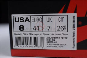 NikeAir Jordan 1 AJ1 Retro OG High - Black/White