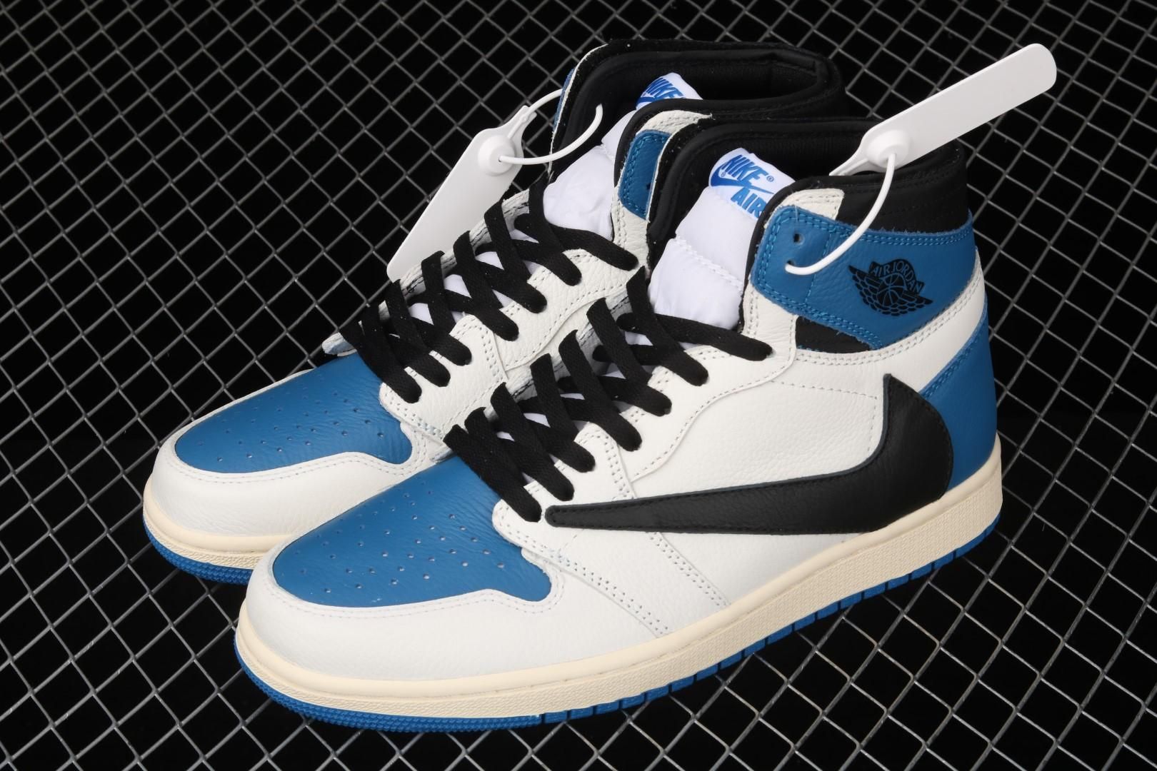 Fragment Design x Travis Scott x Air Jordan 1 Retro High - Military Blue