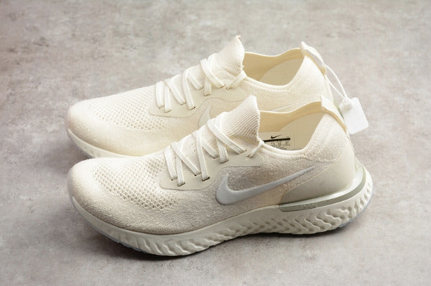 NikeUnisex Epic React Flyknit Running Shoes - Light Cream/Lemon Wash
