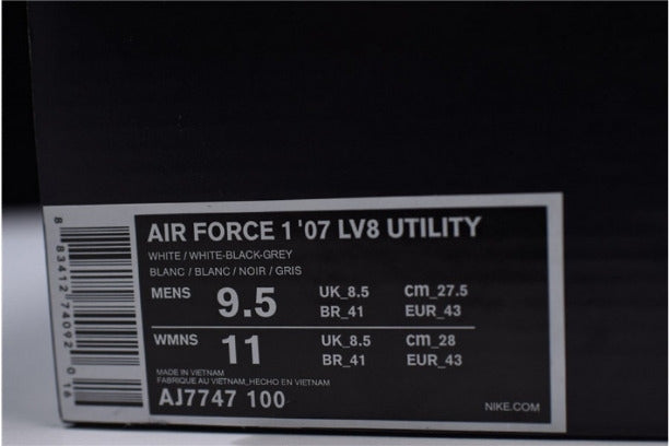 NikeAir Force 1 AF1 Low Utility - White/Black