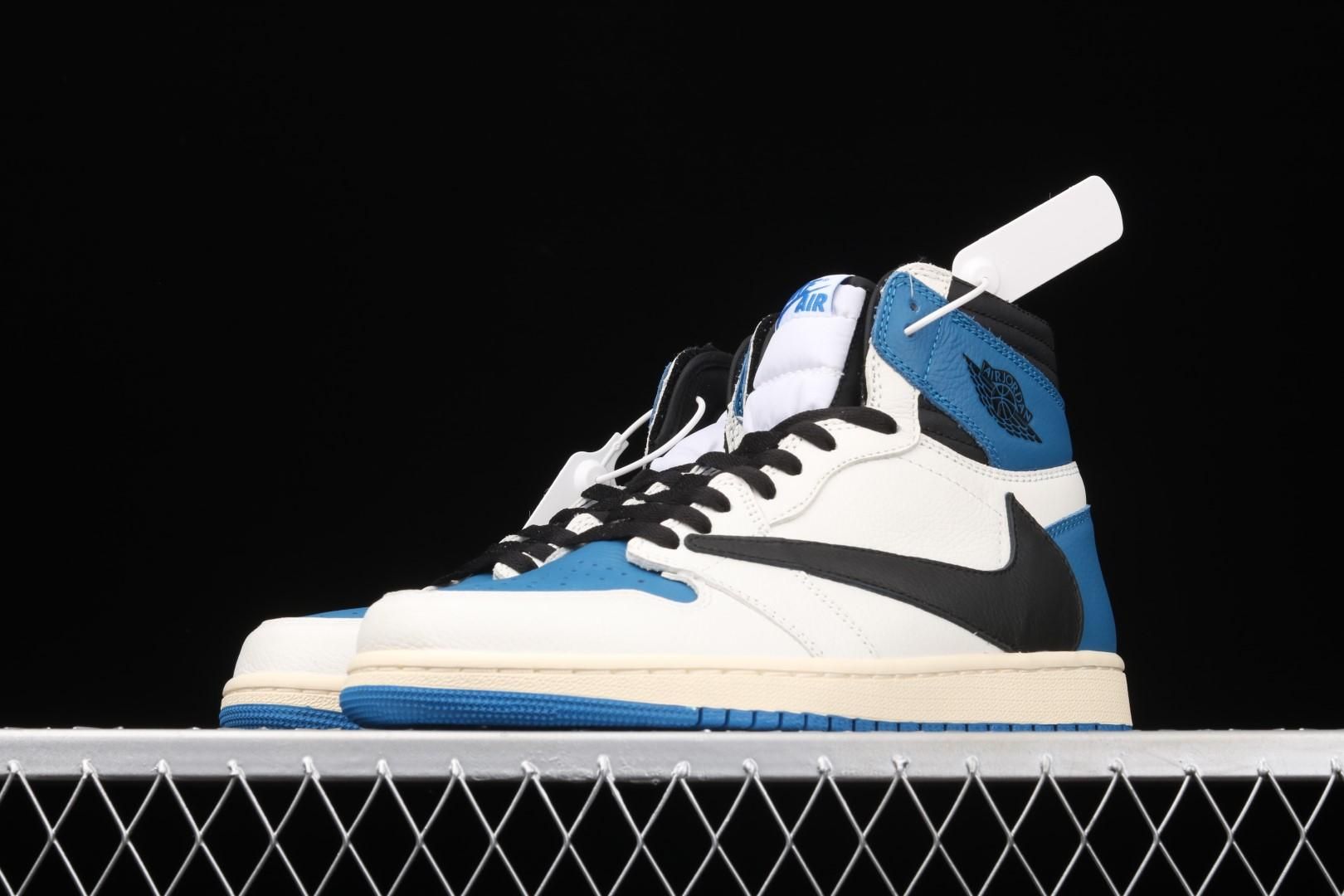 Fragment Design x Travis Scott x Air Jordan 1 Retro High - Military Blue