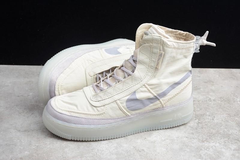 NikeAir Force 1 AF1 High Shell - Cream