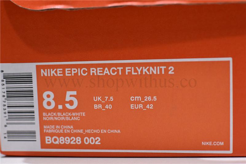 NikeMen's Epic React Flyknit 2 - Black/White