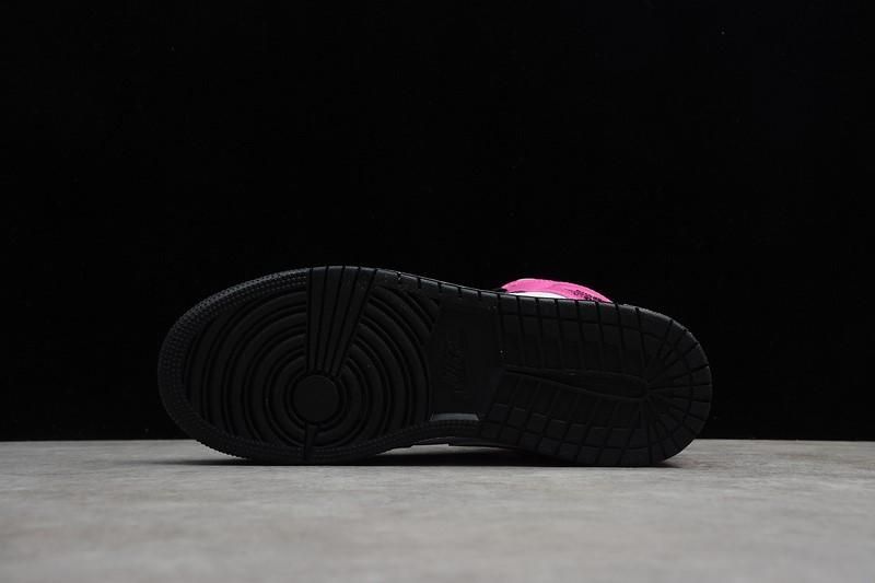 NikeWMNS Air Jordan 1 AJ1 Mid - White/Black/Cyber Pink