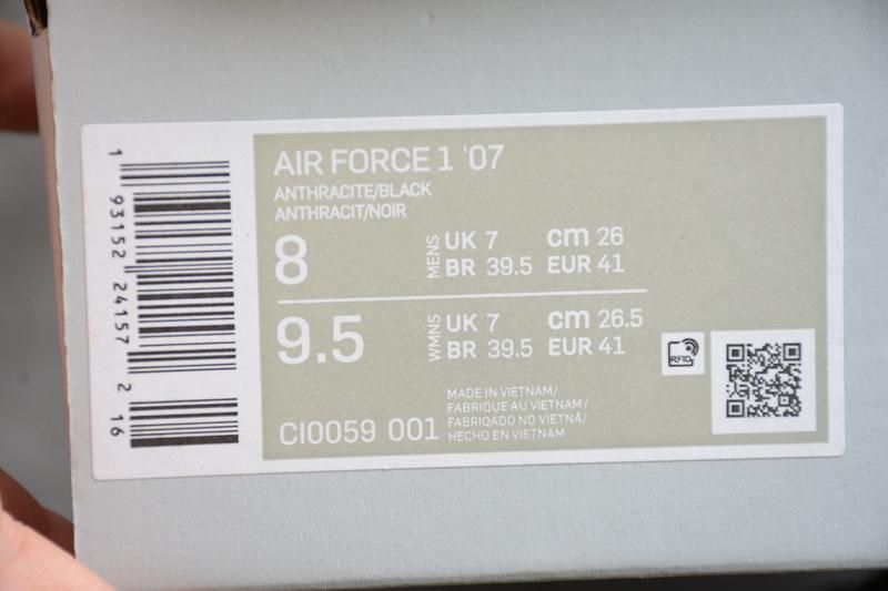 NikeAir Force 1 AF1 Low - Anthracite