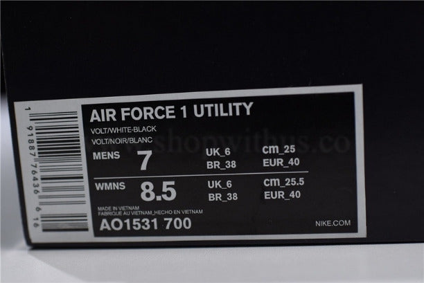 NikeUnisex Air Force 1 AF1 Utility - Volt