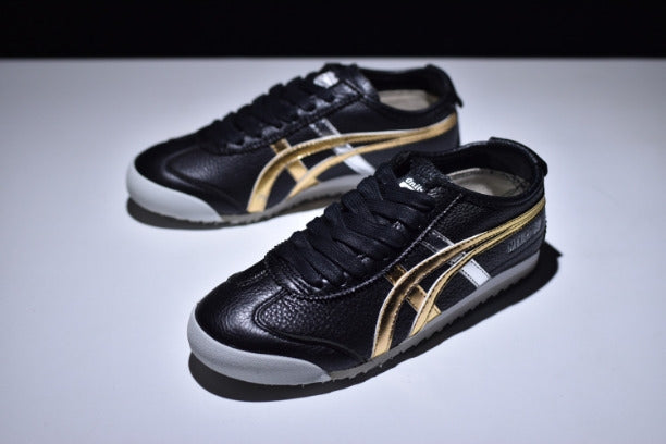 Onitsuka black store and gold