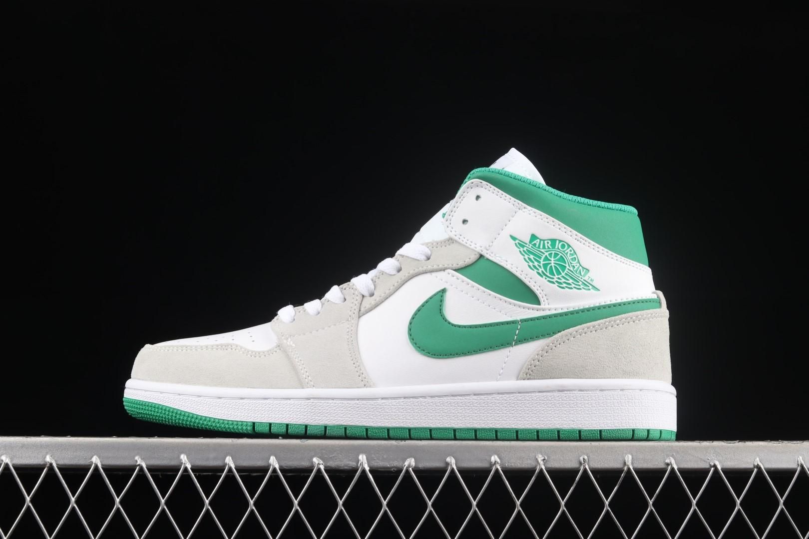 Air Jordan 1 AJ1 Mid  - Grey Pine Green