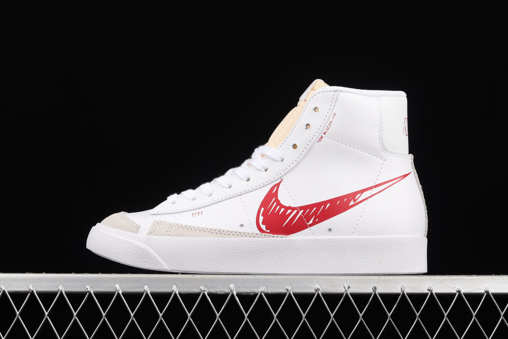 NikeMens Blazer Mid 77 Sketch - White/Red