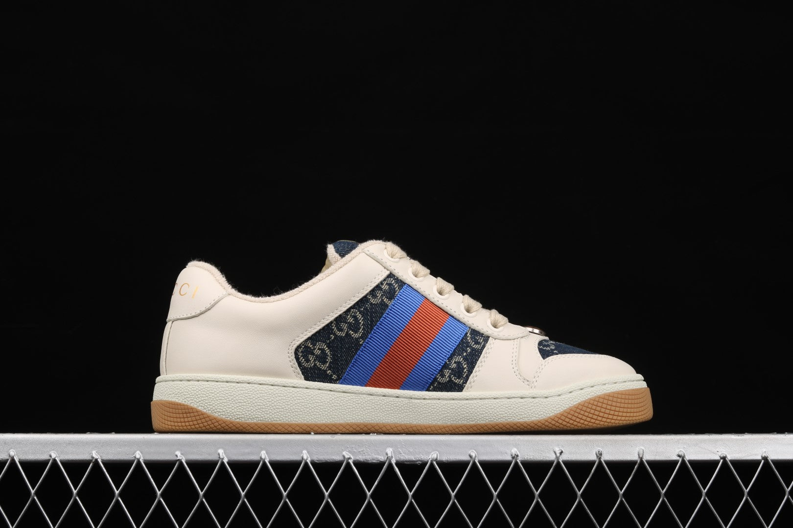 GucciMens Screener Sneaker - Dirty Blue/Cream